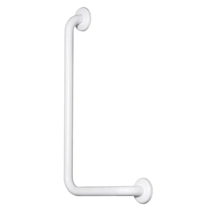 K design Corrimano in acciaio laccato a 90° destro bianco