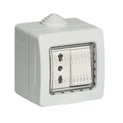 Kit - presa bipasso + deviatore ip55 2 mod