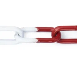 Masidef Catena genovese pretagliata maglia lunga saldata Ø 5 mm lunghezza 5 mt n acciaio bianco/rosso