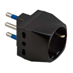 Master Adattatore triplo schuko 16a+t, nero