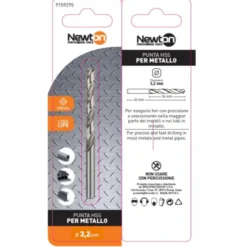 Mayota Punta trapano per ferro hss rettificata, Ø 3,2 mm x 65 mm