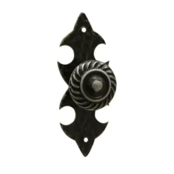Metaldecor Pomolo d.25 con piastra 80x29nero antico