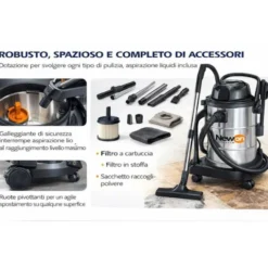 Newton Bidone aspiratore 1400 w, 50 lt, per solidi/liquidi