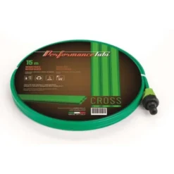 Performance tubi Tubo irrigatore da giardino cross, in pvc, monostrato, 3 canali microforati, completo di raccordi di collegamento, 7,5 mt