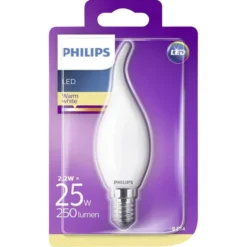Philips lighting Led colpo di vento in vetro 25w e14 2700k non dim
