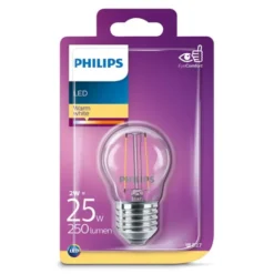 Philips lighting Led sfera chiara filamento 25watt e27 2700k non-di
