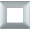 Placca 2 moduli matix, silver
