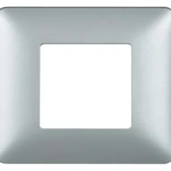 Placca 2 moduli matix, silver