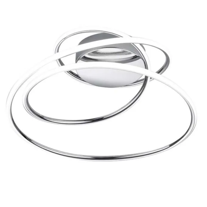 Plafoniera bologna, 50x48xh.28 cm, struttura metallo cromato, led integrato 36w
