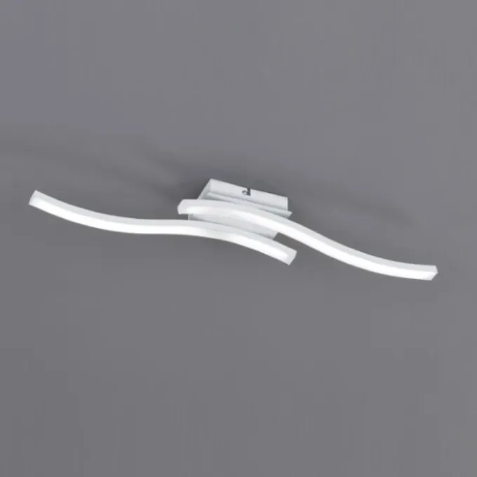 Plafoniera led 2 bacchette ondulate 56x9xh.7 cm, smd led integrato 2 x 5 watt