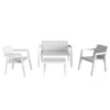 Plastmeccanica Set da giardino riviera, in resina effetto juta, Colore bianco