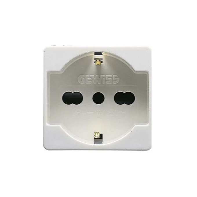 Presa schuko universale system, colore bianco