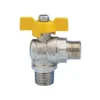 Rubinettoa squadra x gas da 1/2 mm