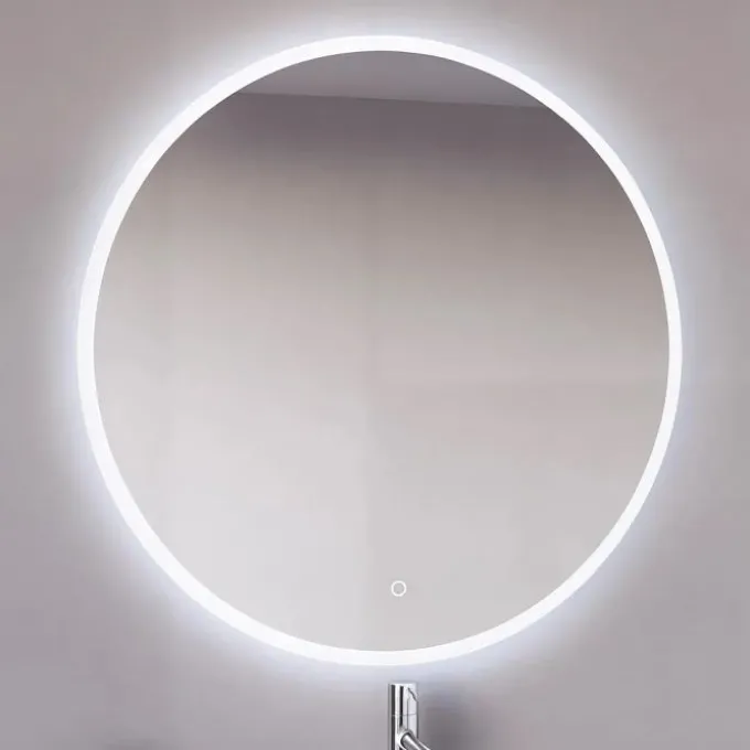 Specchio filo lucido tondo 800mm sp 3 mm con led