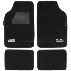 Tappetini per auto, in moquette di velluto nero, misura universale, set 4 pezzi