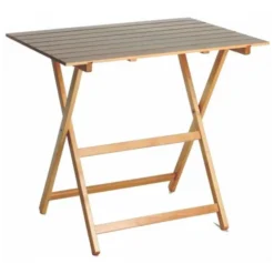 Tavolo pieghevole in legno massello, 60x80 cm, colore naturale
