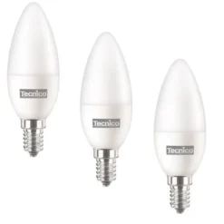 Tecn1co Set 3 lampadine candela led 5,5w 2700k e14
