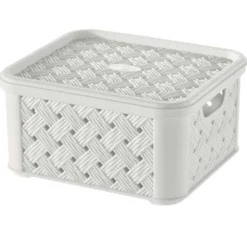 Tontarelli Scatola piccola traforata arianna con coperchio da 1,4 litri, 14,5 x 16,6 x h 8,5 cm