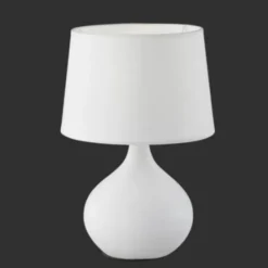 Trio lighting Lampada da appoggio moderna ceramica bianca modello martin Ø20 cm