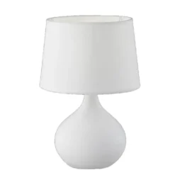 Trio lighting Lampada da appoggio moderna ceramica bianca modello martin Ø20 cm
