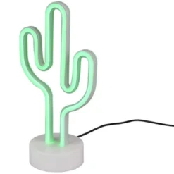 Trio lighting Lampada da tavolo, cactus, led verde, h.30 cm