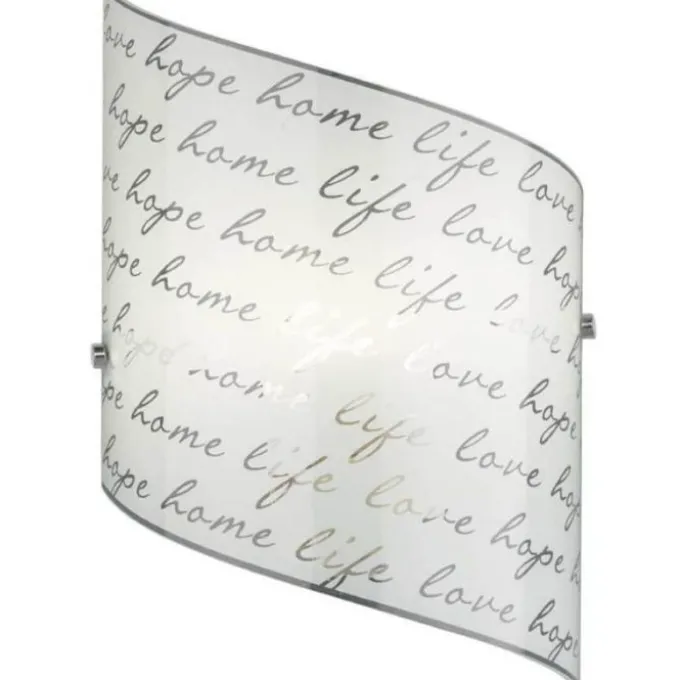Trio lighting Plafoniera applique da parete da interno, diffusuro vetro decorato colore bianca, 22 x 30 cm