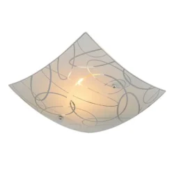 Trio lighting Plafoniera spirelli vetro decoro cerchi 30x30