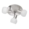 Trio lighting Serie antibes, in acciaio, plafoniera 3 spot, e14, struttura cromo, vetro alabastro