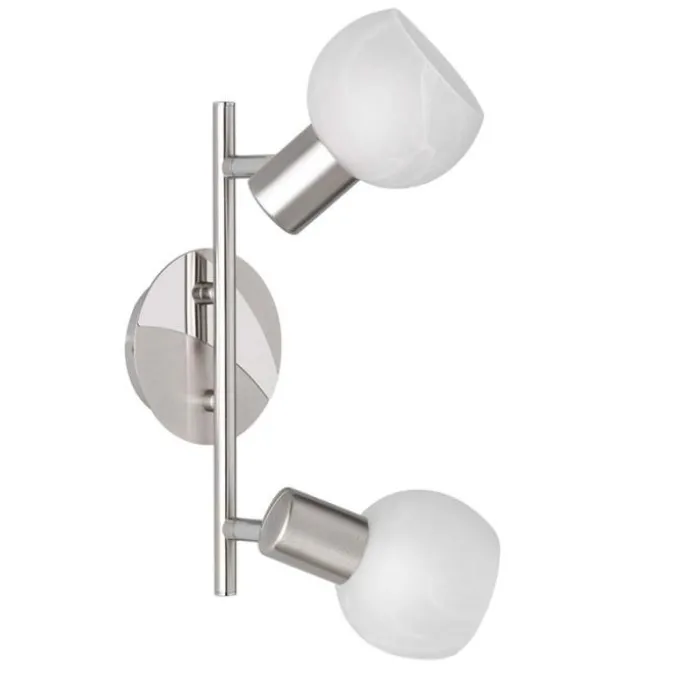 Trio lighting Serie antibes, in acciaio, barra 2 spot, e14, struttura cromo, vetro alabastro