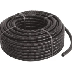 Tubo corrugato in pvc Ø 25 mm x 50 mt, con sonda tiracavi, colore nero