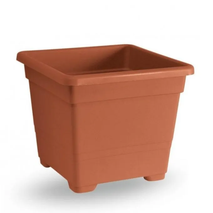Tuscania Vaso quadrato, colore terracotta, 27 cm