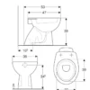 Vaso wc a pavimento geberit colibrì dimensioni 53 x 36 x h.39 cm