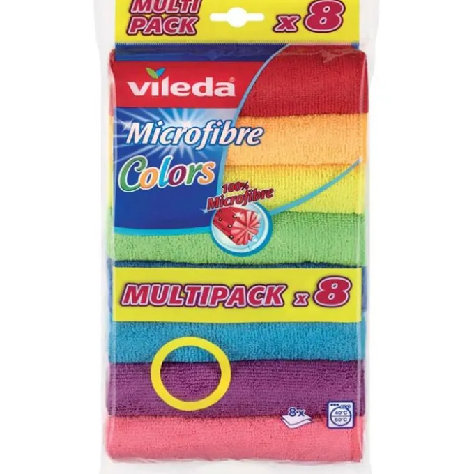 Vileda set 8 panni microfibra colors