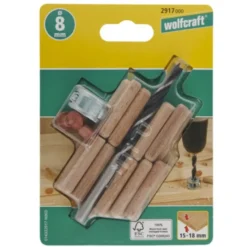 Wolfcraft Set per spinatura legno, Ø 8 mm
